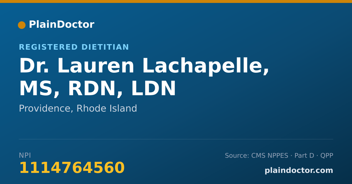 Shareable card for Lauren Lachapelle, MS, RDN, LDN - Registered Dietitian, Providence, RI