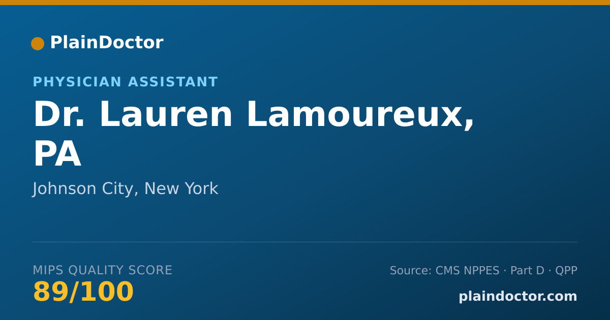 Shareable card for Lauren Lamoureux, PA - Physician Assistant, Johnson City, NY