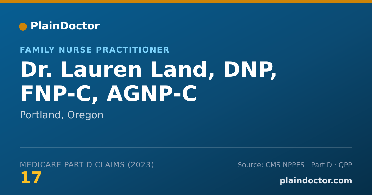 Shareable card for Lauren Land, DNP, FNP-C, AGNP-C - Family Nurse Practitioner, Portland, OR