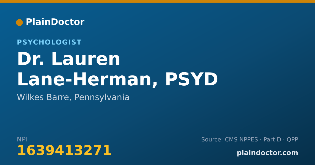 Shareable card for Lauren Lane-Herman, PSYD - Psychologist, Wilkes Barre, PA