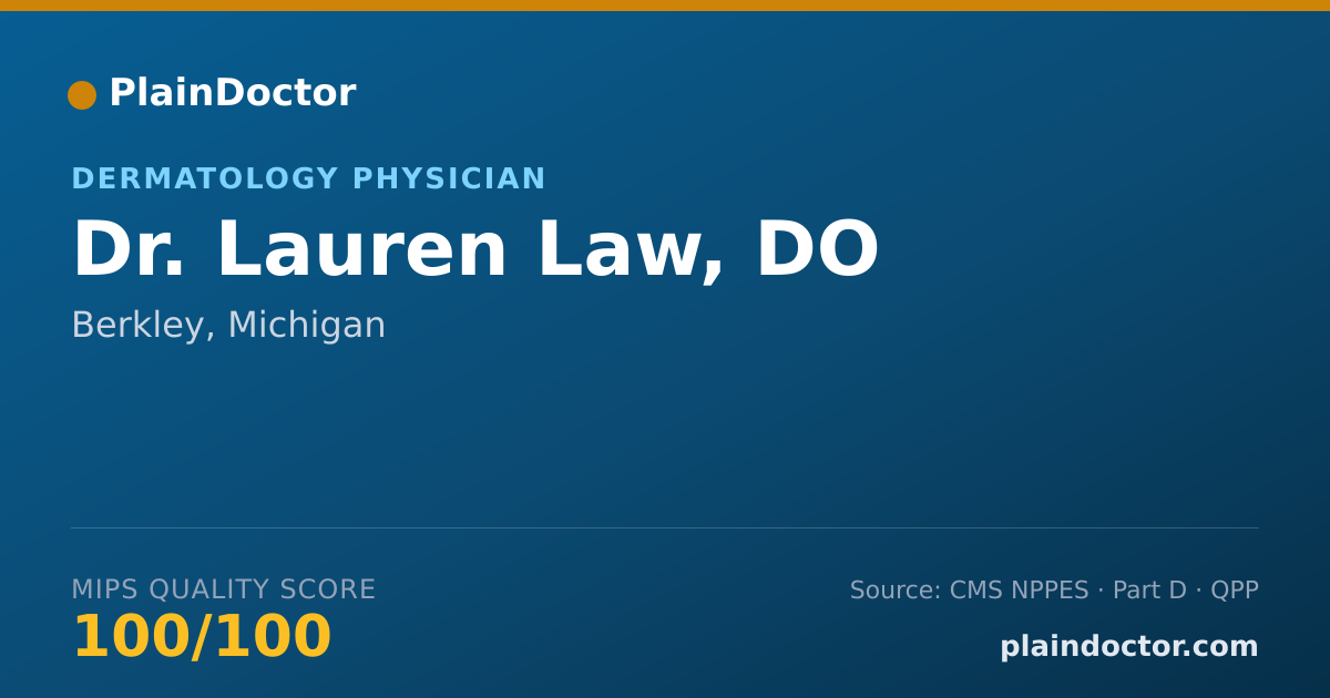 Shareable card for Lauren Law, DO - Dermatology Physician, Berkley, MI