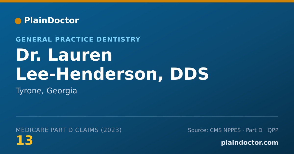 Shareable card for Lauren Lee-Henderson, DDS - General Practice Dentistry, Tyrone, GA