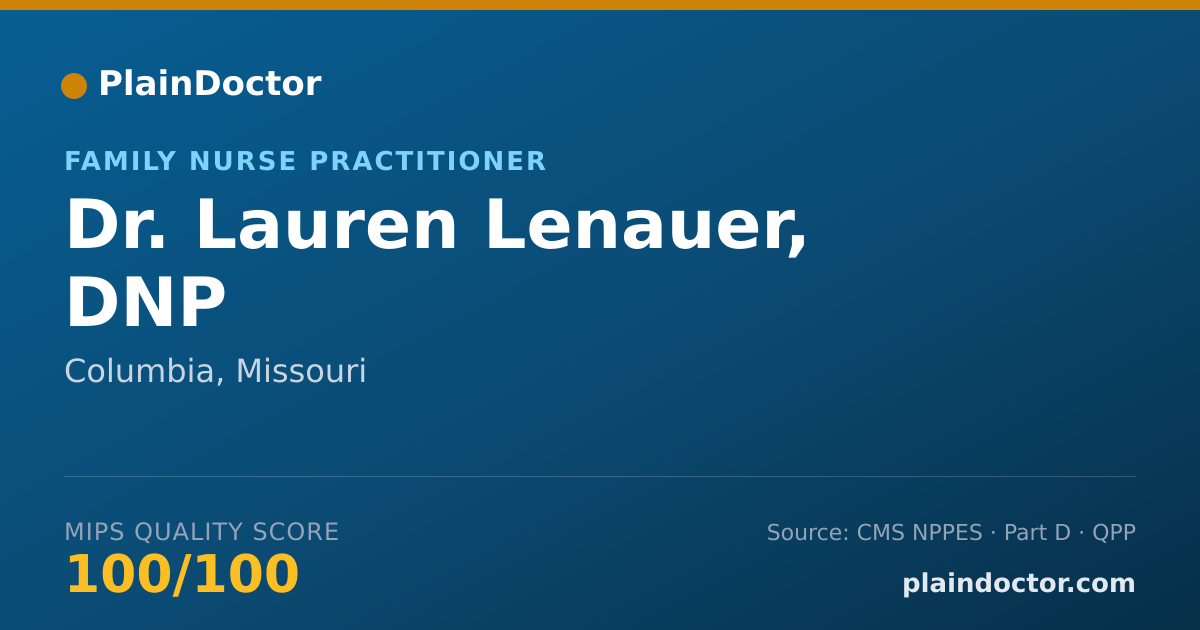 Shareable card for Lauren Lenauer, DNP - Family Nurse Practitioner, Columbia, MO
