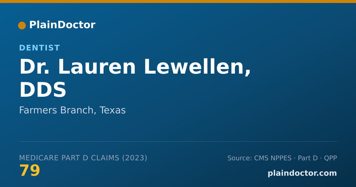 Shareable card for Lauren Lewellen, DDS - Dentist, Farmers Branch, TX