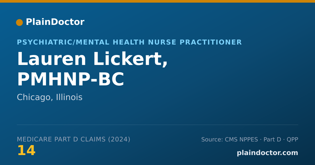 Shareable card for Lauren Lickert, PMHNP-BC - Psychiatric/Mental Health Nurse Practitioner, Chicago, IL