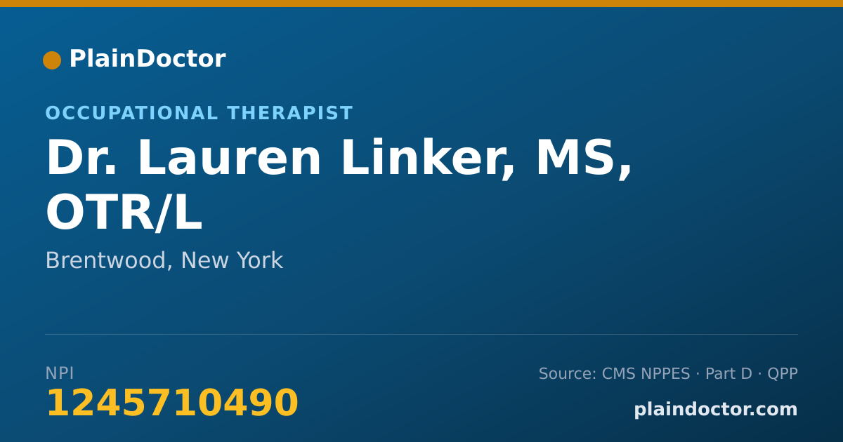 Shareable card for Lauren Linker, MS, OTR/L - Occupational Therapist, Brentwood, NY