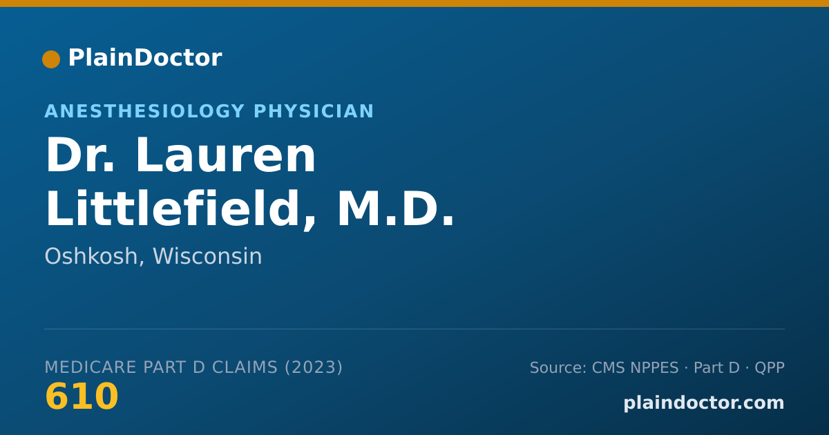 Shareable card for Lauren Littlefield, M.D. - Anesthesiology Physician, Oshkosh, WI