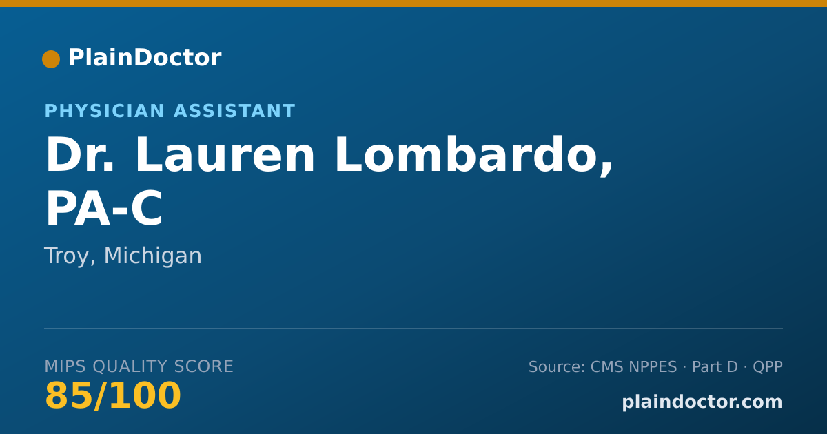 Shareable card for Lauren Lombardo, PA-C - Physician Assistant, Troy, MI