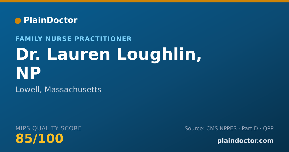 Shareable card for Lauren Loughlin, NP - Family Nurse Practitioner, Lowell, MA