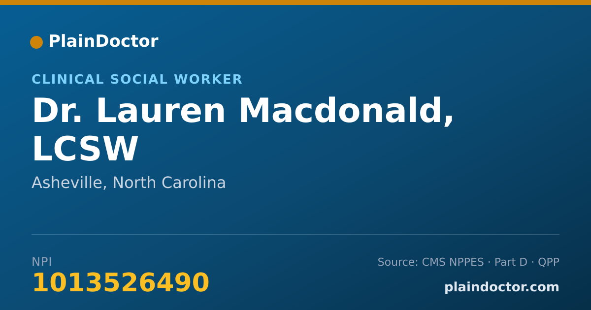 Shareable card for Lauren Macdonald, LCSW - Clinical Social Worker, Asheville, NC