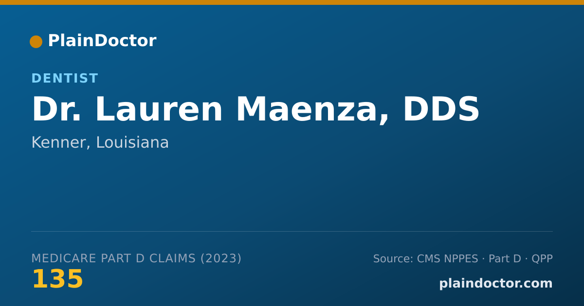 Shareable card for Lauren Maenza, DDS - Dentist, Kenner, LA