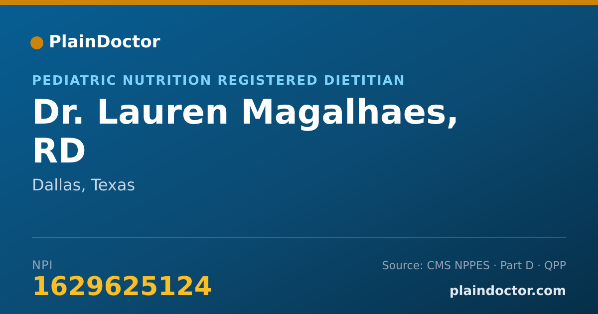 Shareable card for Lauren Magalhaes, RD - Pediatric Nutrition Registered Dietitian, Dallas, TX