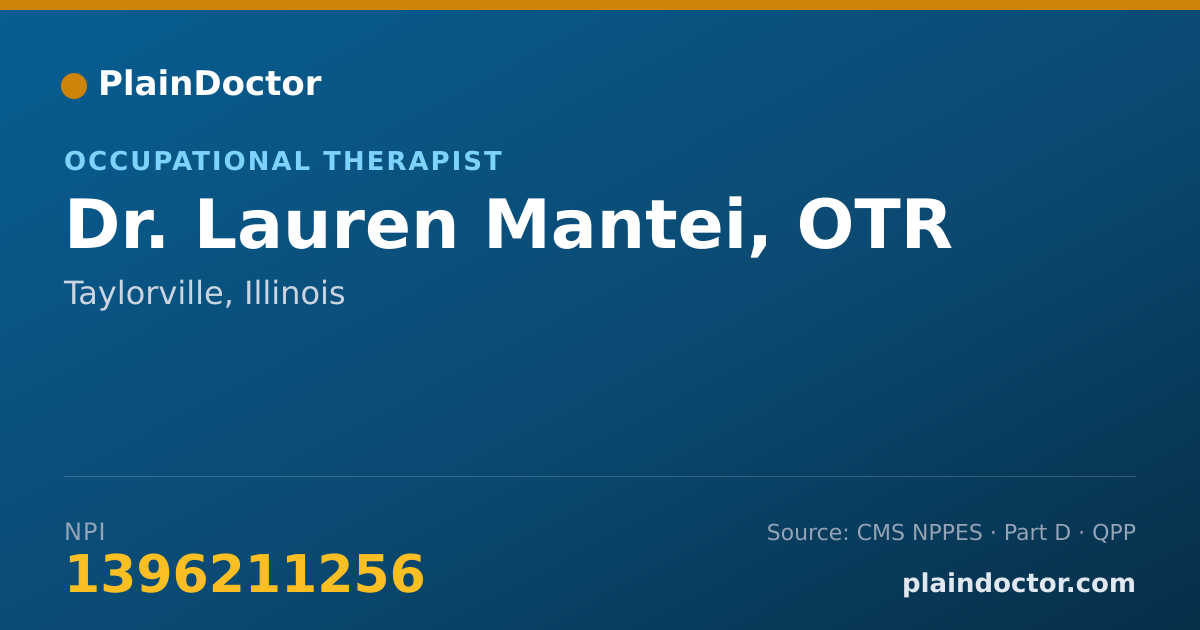 Shareable card for Lauren Mantei, OTR - Occupational Therapist, Taylorville, IL
