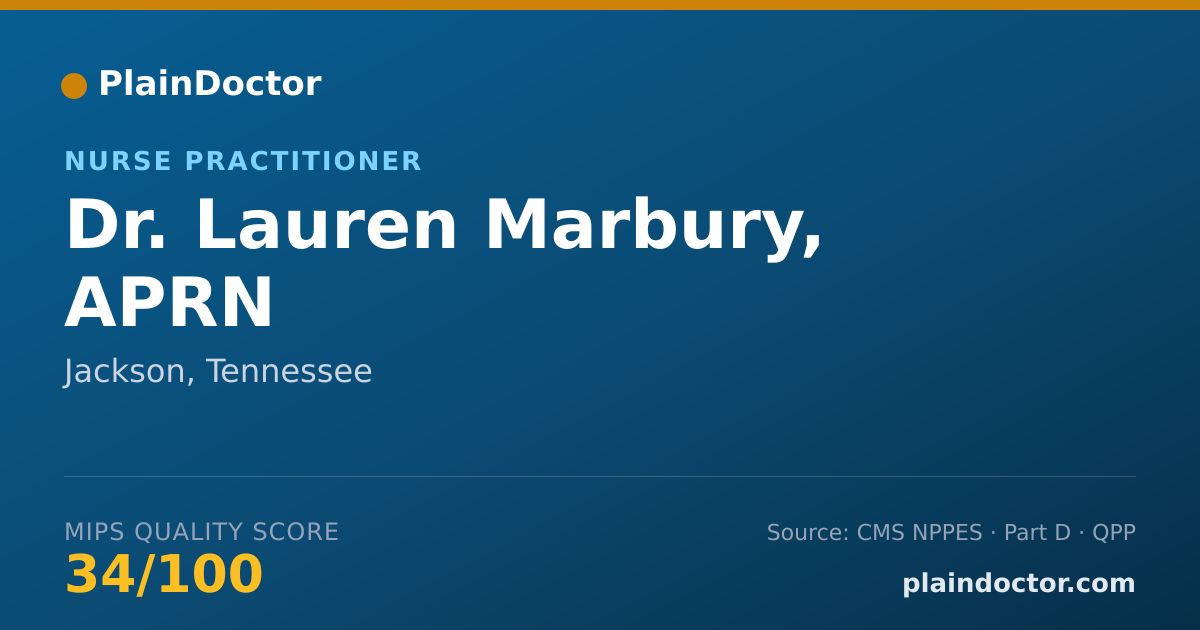 Shareable card for Lauren Marbury, APRN - Nurse Practitioner, Jackson, TN