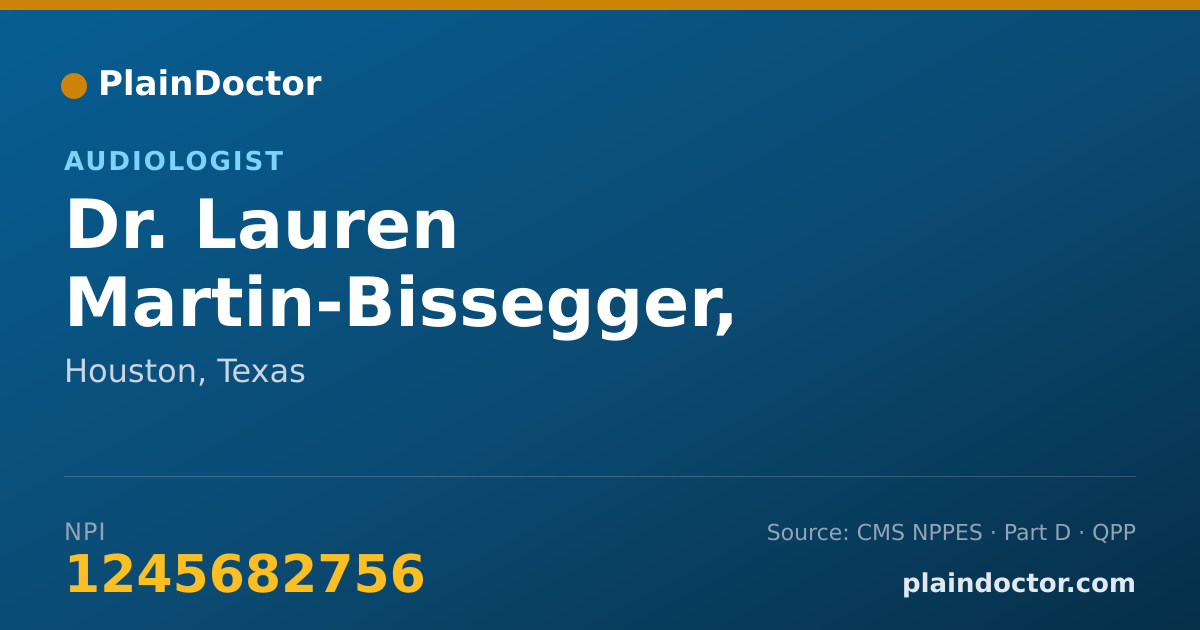 Shareable card for Lauren Martin-Bissegger, AU.D. - Audiologist, Houston, TX