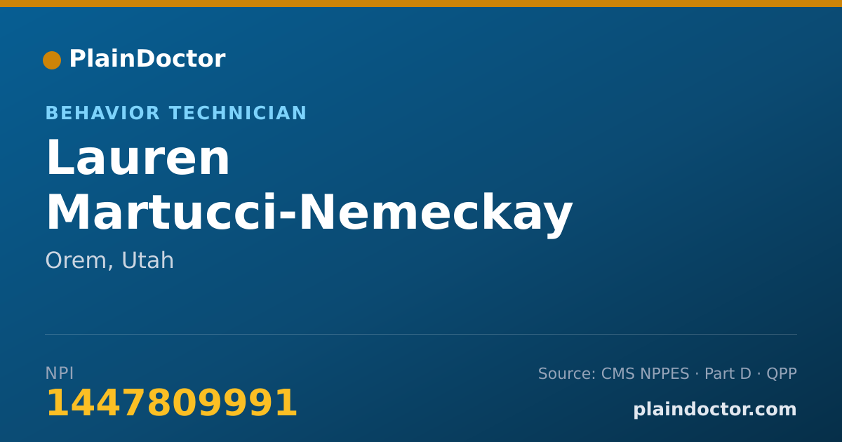 Shareable card for Lauren Martucci-Nemeckay - Behavior Technician, Orem, UT