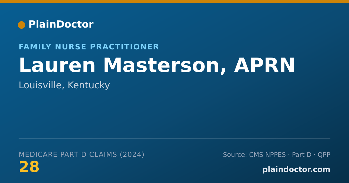 Shareable card for Lauren Masterson, APRN - Family Nurse Practitioner, Louisville, KY