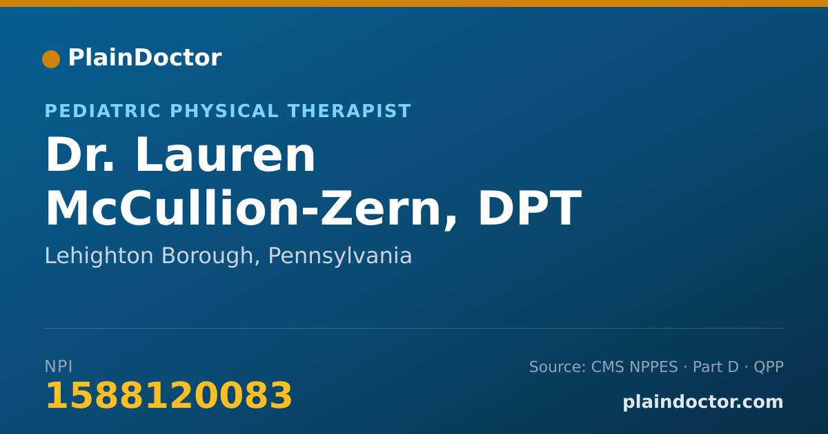 Shareable card for Lauren McCullion-Zern, DPT - Pediatric Physical Therapist, Lehighton Borough, PA