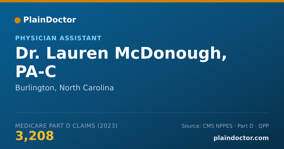 Shareable card for Lauren McDonough, PA-C - Physician Assistant, Burlington, NC
