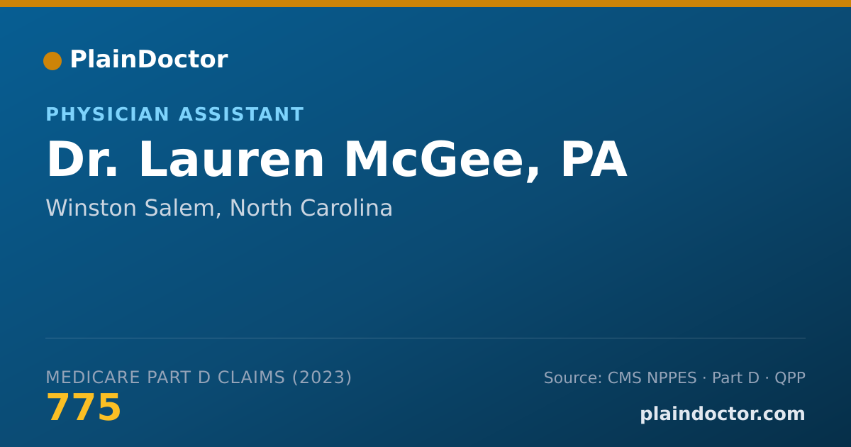 Shareable card for Lauren McGee, PA - Physician Assistant, Winston Salem, NC