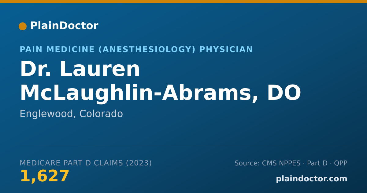 Shareable card for Lauren McLaughlin-Abrams, DO - Pain Medicine (Anesthesiology) Physician, Englewood, CO