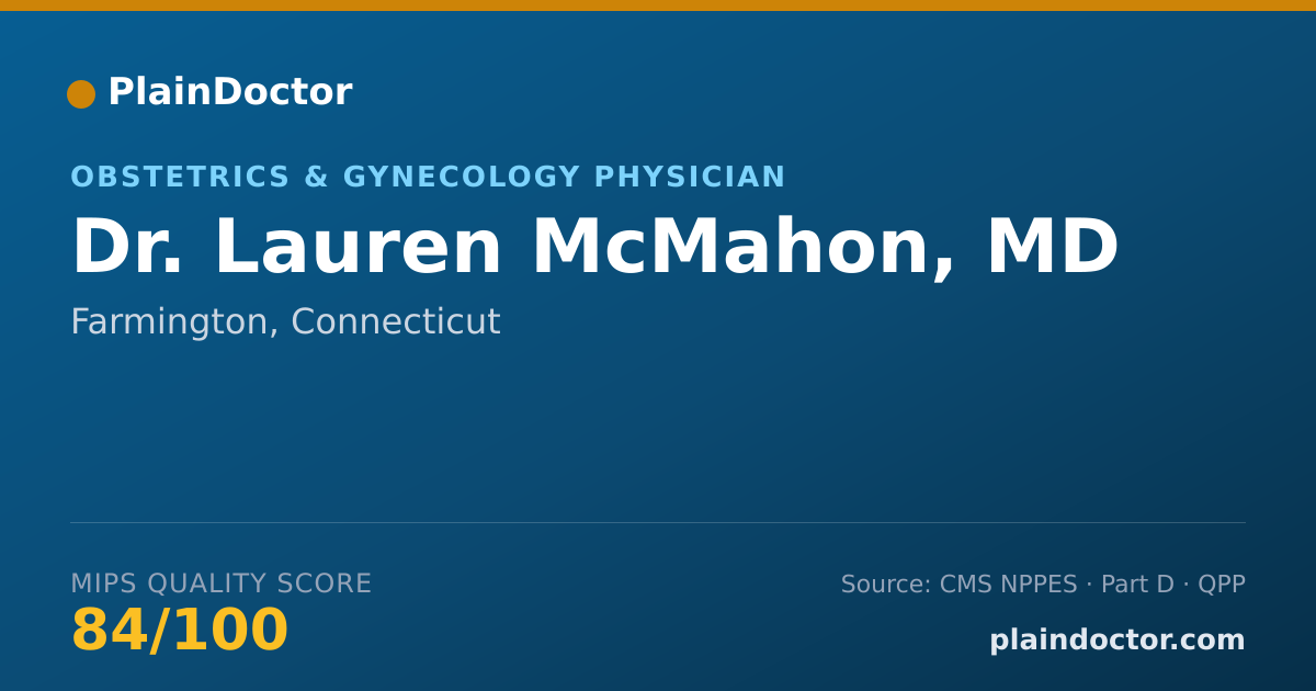 Shareable card for Lauren McMahon, MD - Obstetrics & Gynecology Physician, Farmington, CT