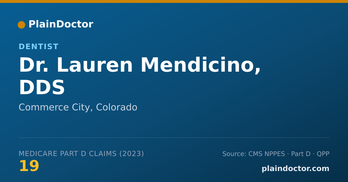 Shareable card for Lauren Mendicino, DDS - Dentist, Commerce City, CO