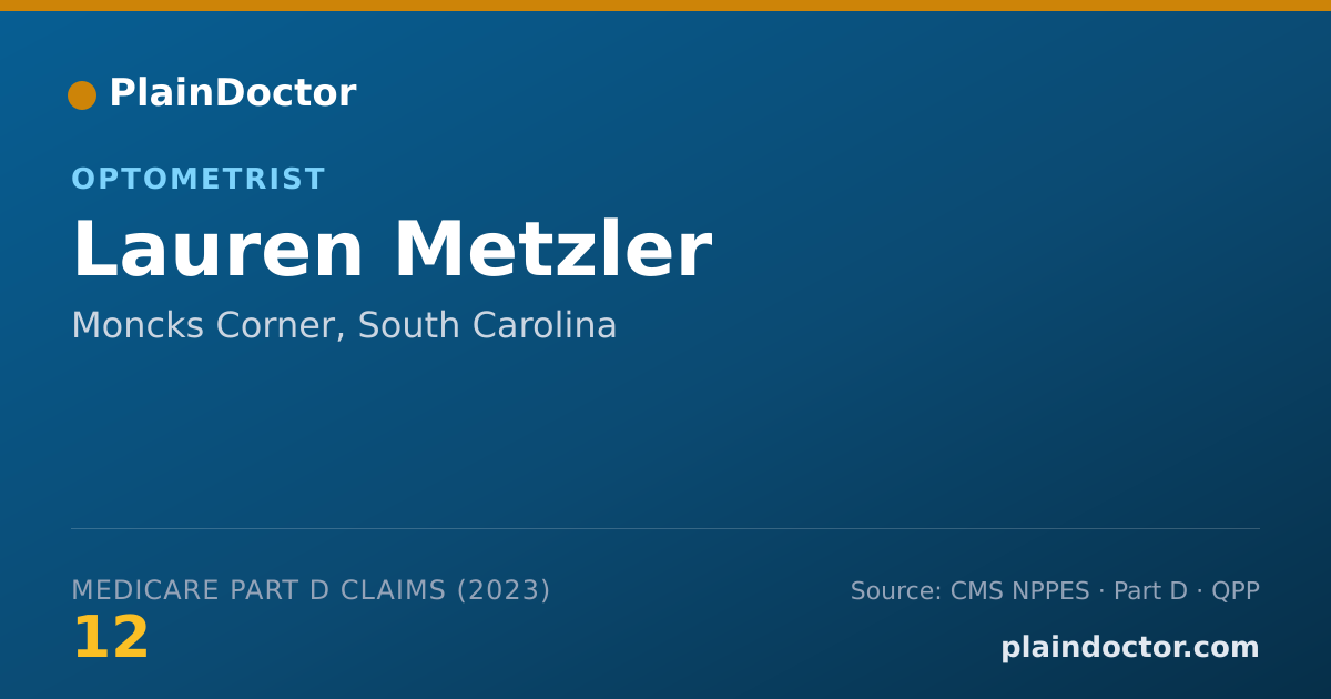 Shareable card for Lauren Metzler - Optometrist, Moncks Corner, SC