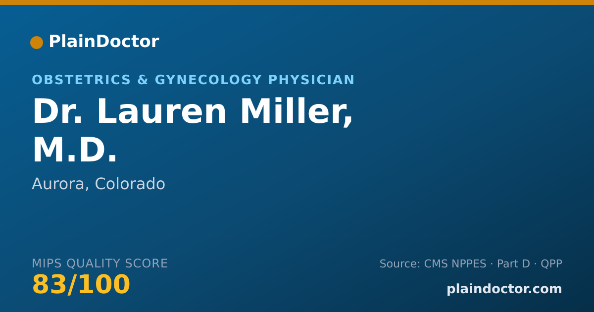 Shareable card for Lauren Miller, M.D. - Obstetrics & Gynecology Physician, Aurora, CO