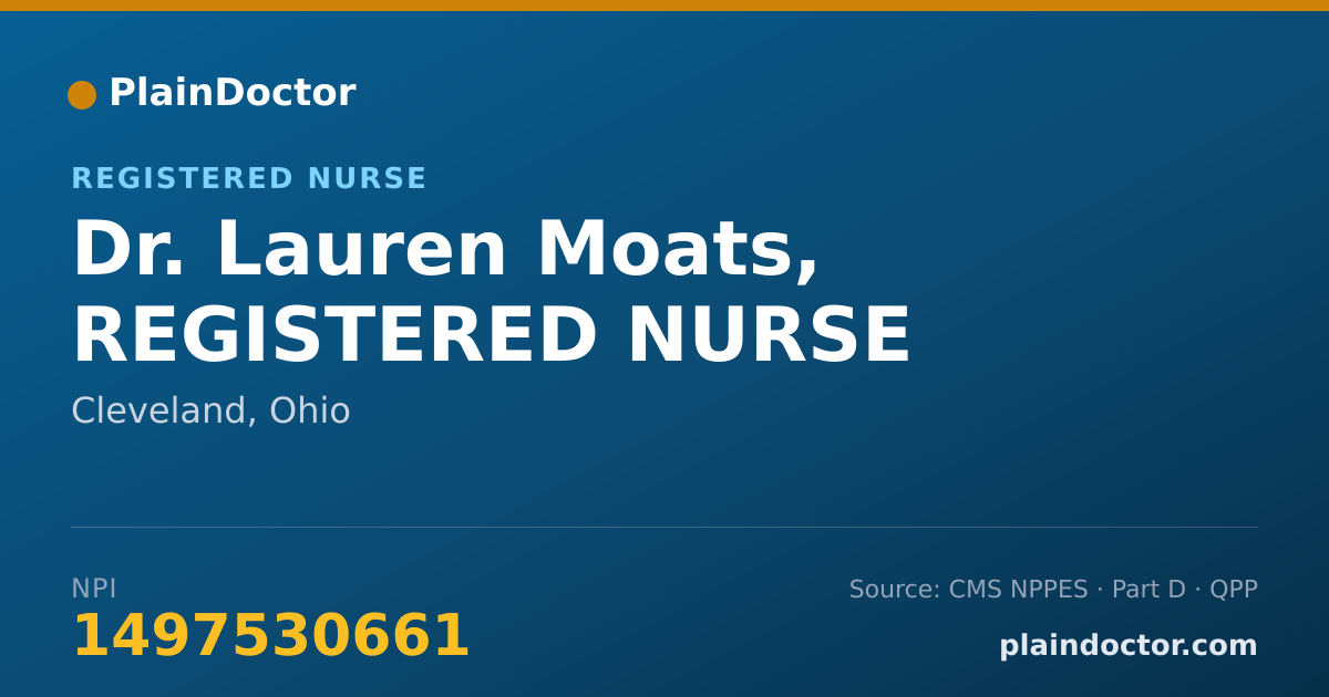 Shareable card for Lauren Moats, REGISTERED NURSE - Registered Nurse, Cleveland, OH
