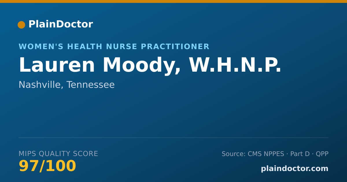 Shareable card for Lauren Moody, W.H.N.P. - Women's Health Nurse Practitioner, Nashville, TN
