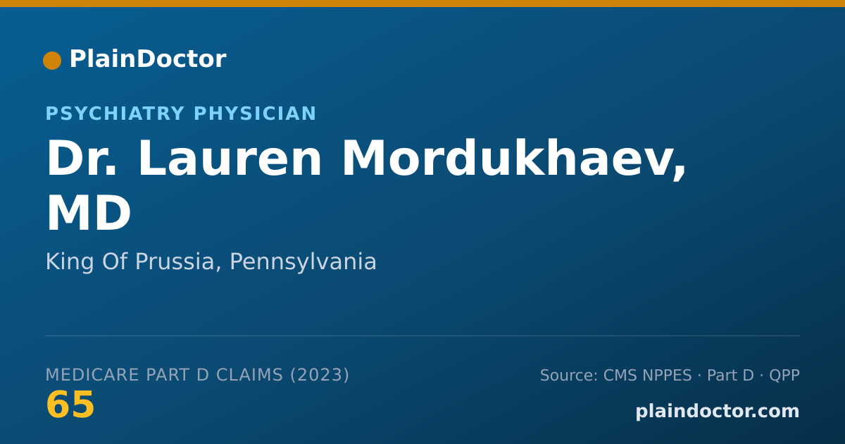 Shareable card for Lauren Mordukhaev, MD - Psychiatry Physician, King Of Prussia, PA