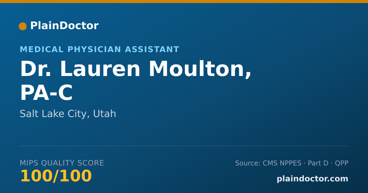 Shareable card for Lauren Moulton, PA-C - Medical Physician Assistant, Salt Lake City, UT