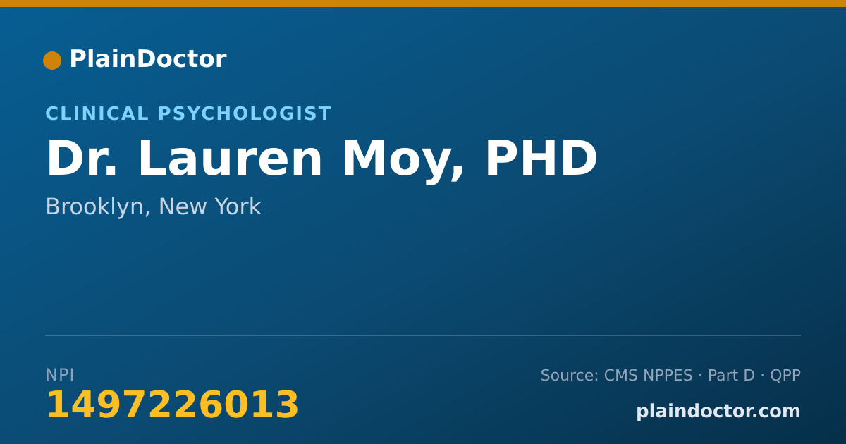Shareable card for Lauren Moy, PHD - Clinical Psychologist, Brooklyn, NY