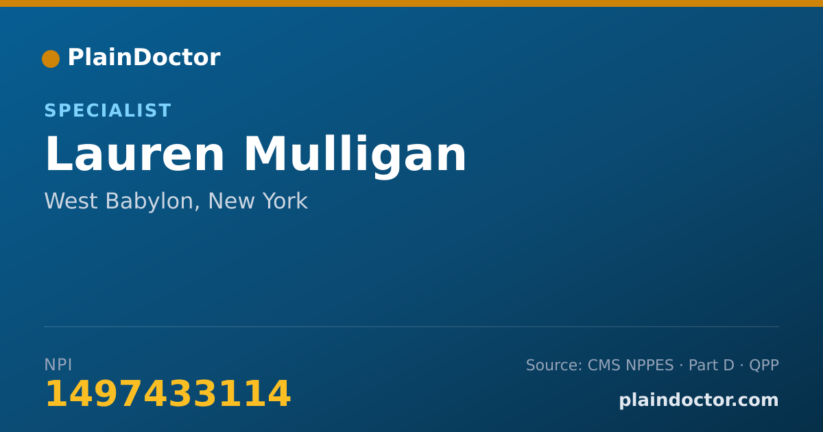 Shareable card for Lauren Mulligan - Specialist, West Babylon, NY