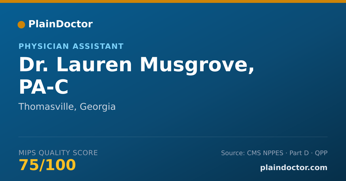 Shareable card for Lauren Musgrove, PA-C - Physician Assistant, Thomasville, GA