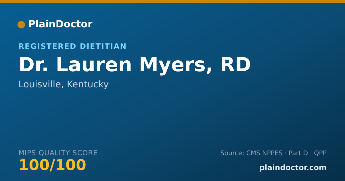 Shareable card for Lauren Myers, RD - Registered Dietitian, Louisville, KY