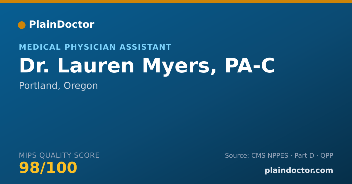 Shareable card for Lauren Myers, PA-C - Medical Physician Assistant, Portland, OR