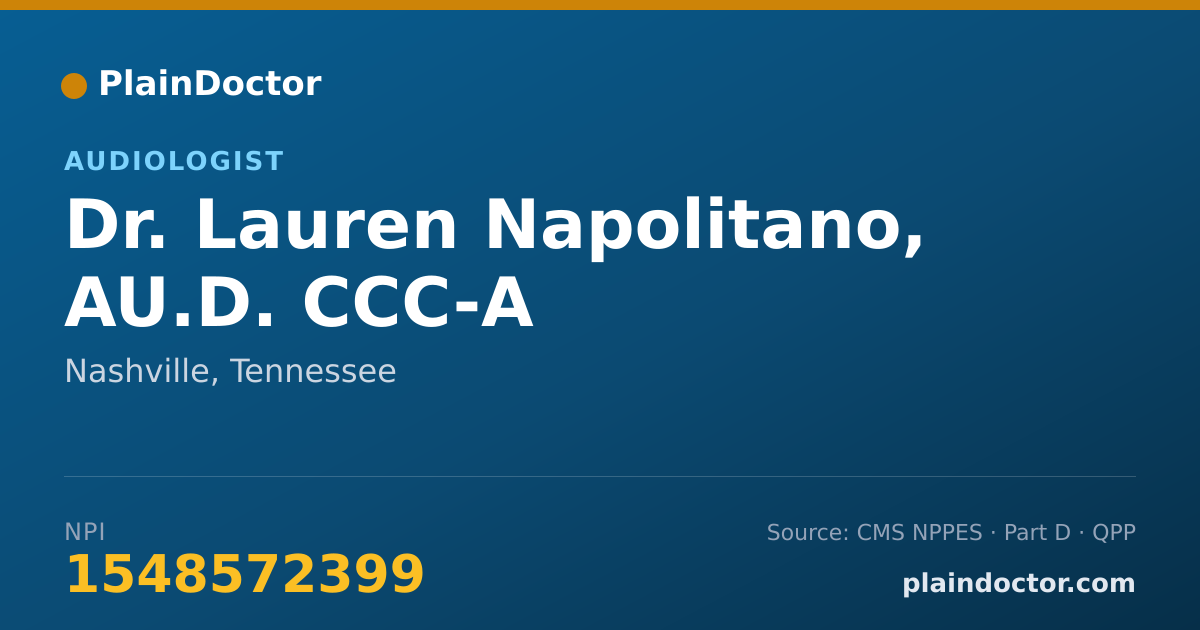Shareable card for Lauren Napolitano, AU.D. CCC-A - Audiologist, Nashville, TN
