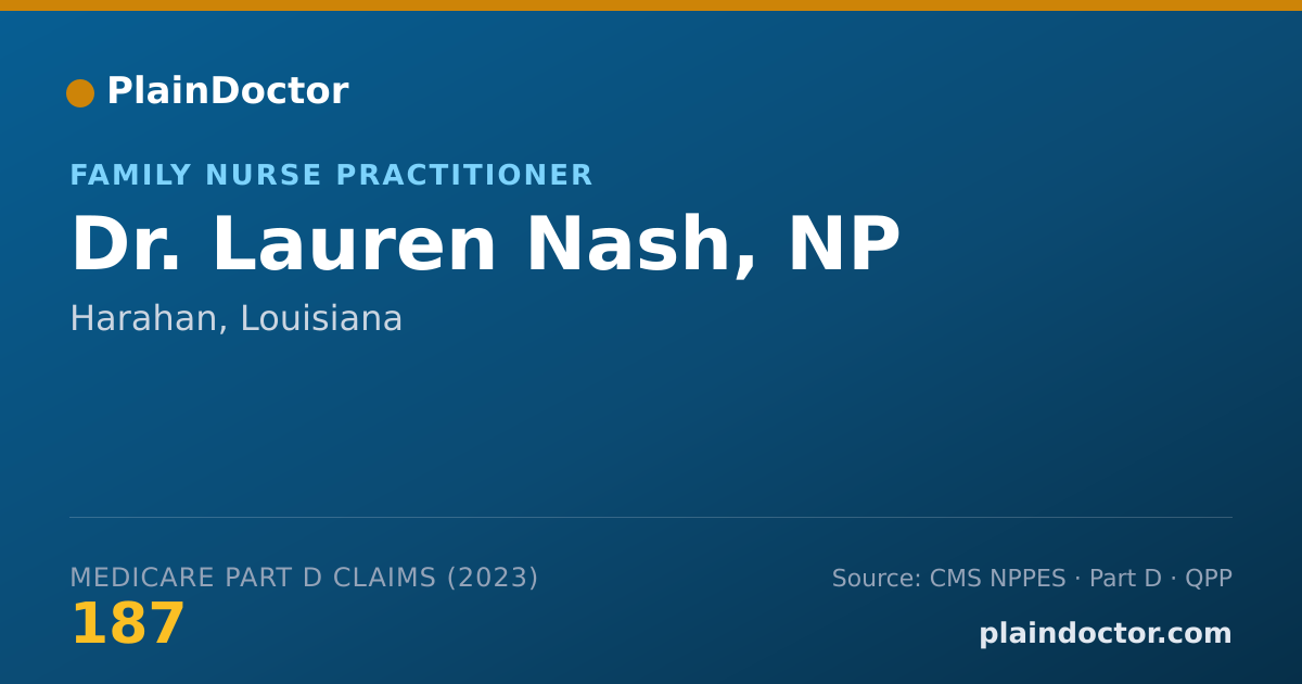 Shareable card for Lauren Nash, NP - Family Nurse Practitioner, Harahan, LA