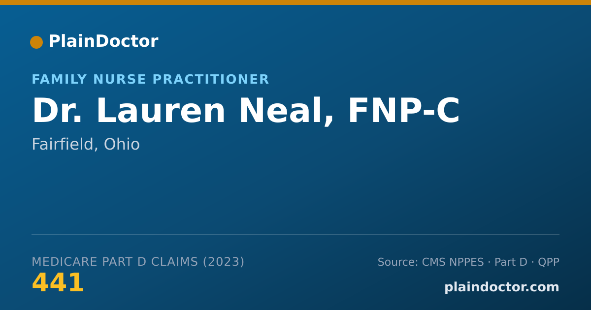 Shareable card for Lauren Neal, FNP-C - Family Nurse Practitioner, Fairfield, OH