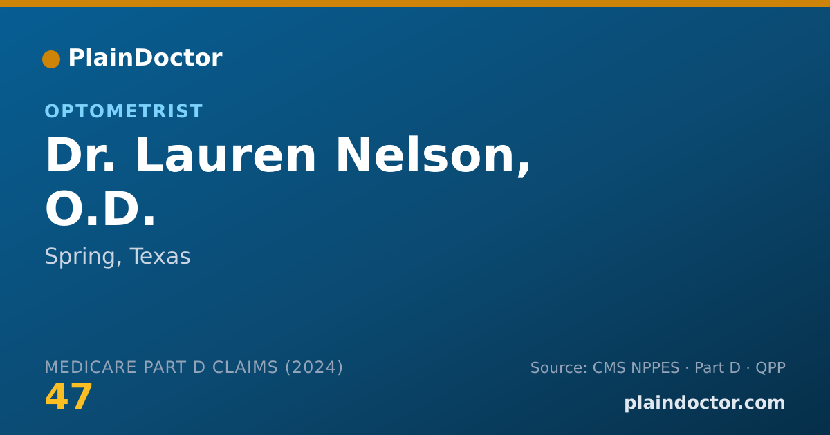 Shareable card for Lauren Nelson, O.D. - Optometrist, Spring, TX