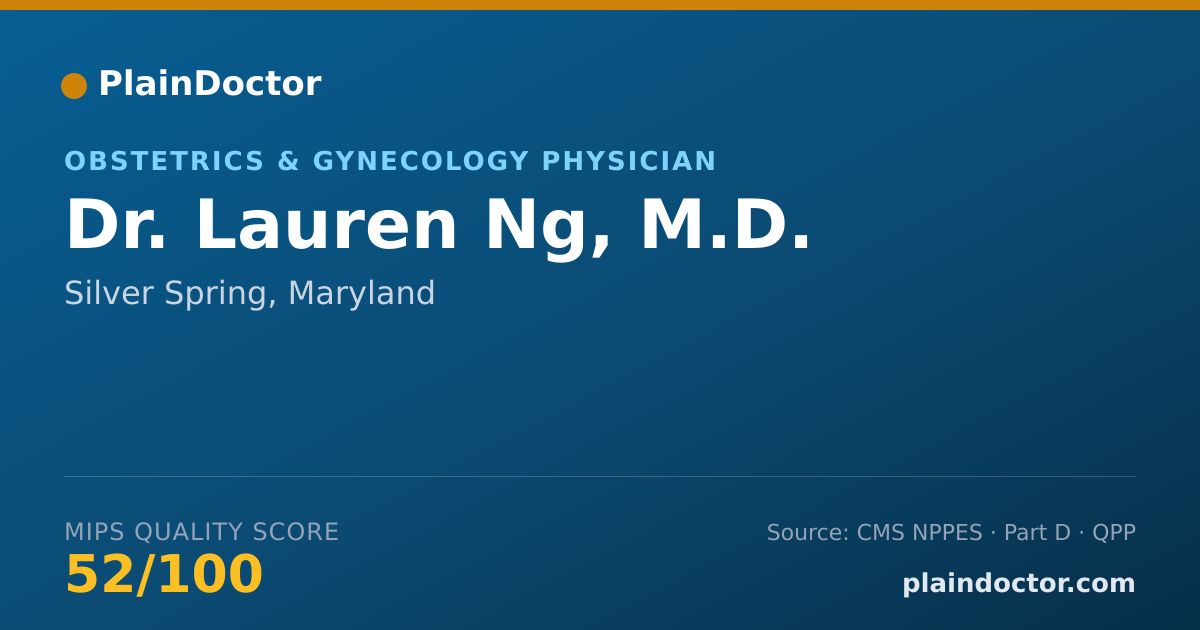 Shareable card for Lauren Ng, M.D. - Obstetrics & Gynecology Physician, Silver Spring, MD