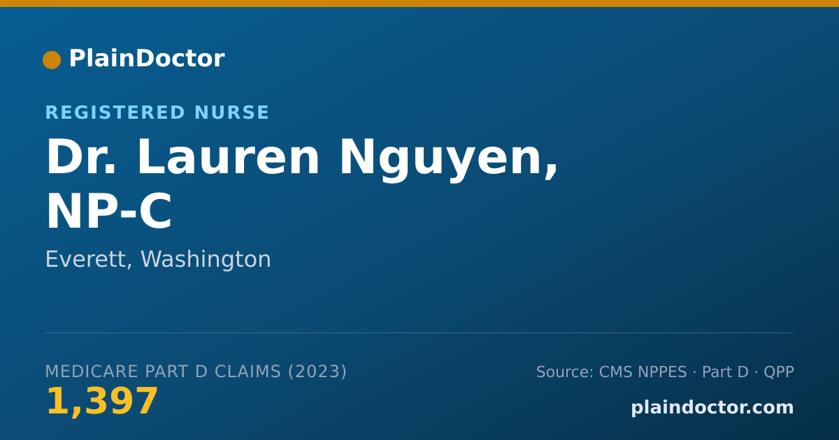 Shareable card for Lauren Nguyen, NP-C - Registered Nurse, Everett, WA