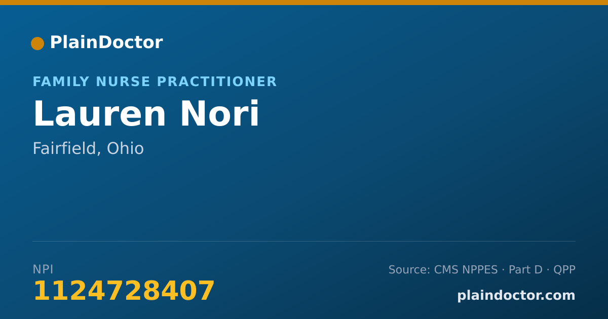 Shareable card for Lauren Nori - Family Nurse Practitioner, Fairfield, OH