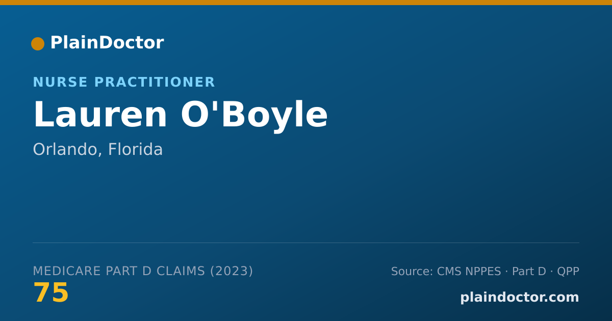 Shareable card for Lauren O'Boyle - Nurse Practitioner, Orlando, FL