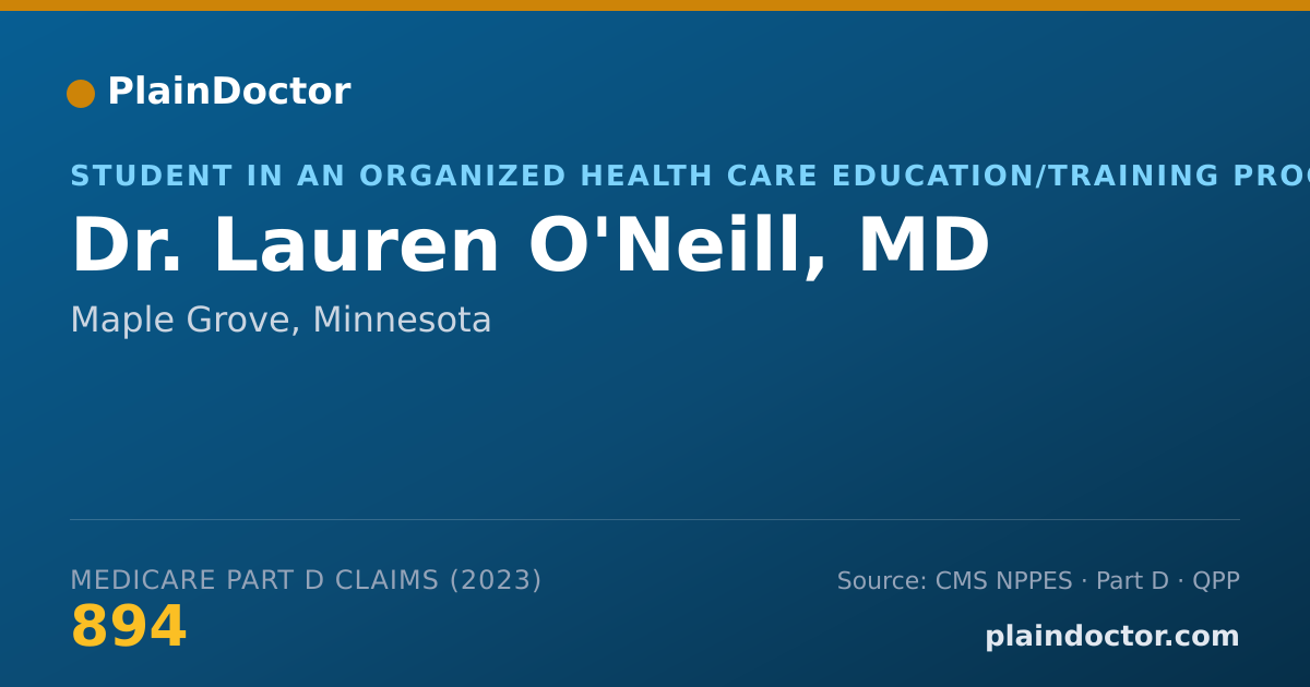 Shareable card for Lauren O'Neill, MD - Student in an Organized Health Care Education/Training Program, Maple Grove, MN