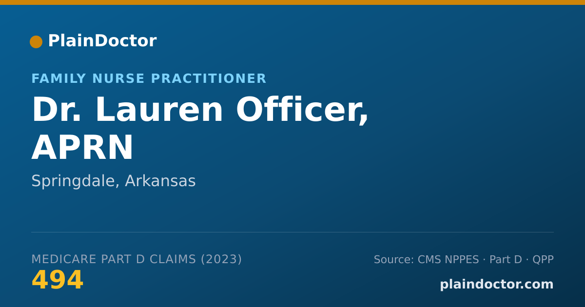 Shareable card for Lauren Officer, APRN - Family Nurse Practitioner, Springdale, AR