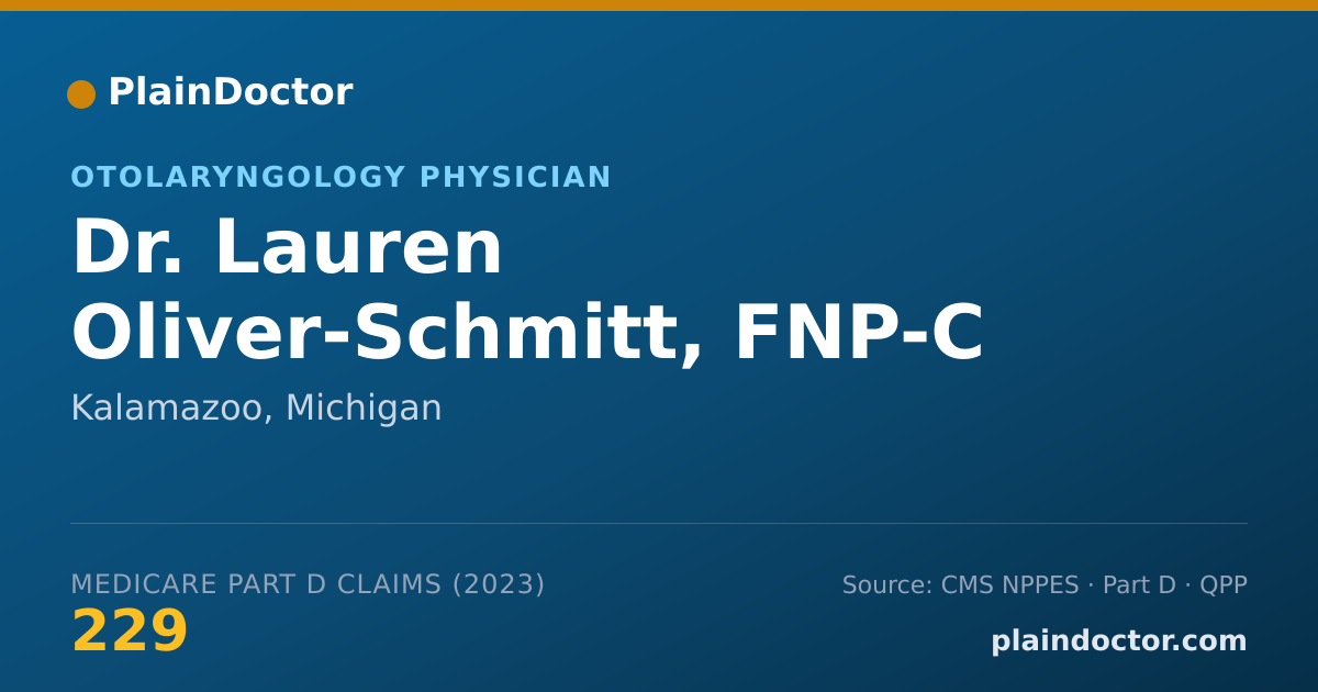 Shareable card for Lauren Oliver-Schmitt, FNP-C - Otolaryngology Physician, Kalamazoo, MI
