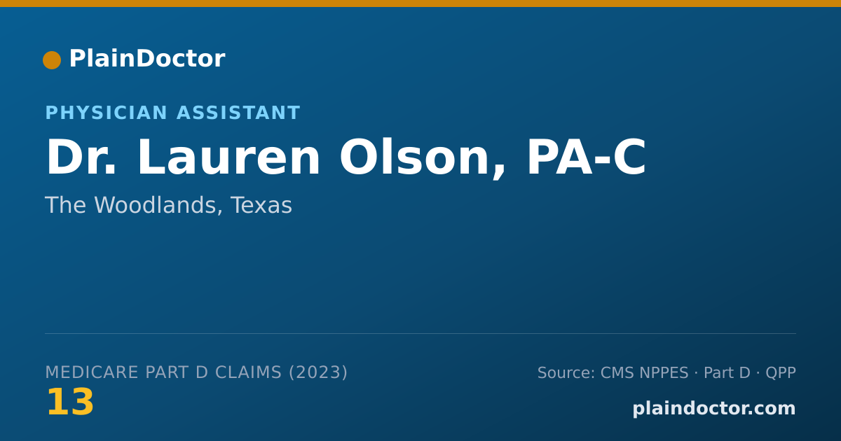 Shareable card for Lauren Olson, PA-C - Physician Assistant, The Woodlands, TX